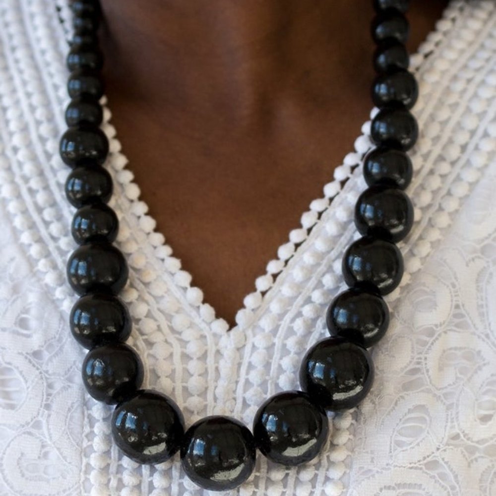Effortlessly Everglades - Black Wooden - Necklace & Earrings